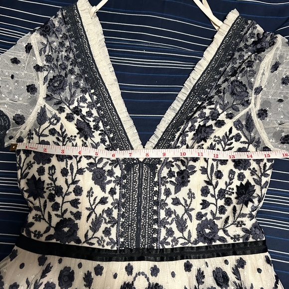 Needle & Thread Black and Cream Floral Maxi Dress - Picture 9 of 12